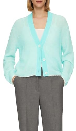 s.Oliver Lockere Strickjacke aus Alpakamix mit Rippstruktur