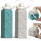 BEAUTAIL Collapsible Water Bottle, Silicone Foldable Portable Water Bottles 610ml, Lightweight Reusable Leakproof for Travel Camping Hiking Cycling Yoga Sports Outdoor, 2 Pack (Blue+Starlight)