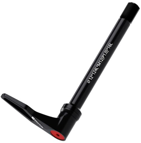 12mm Schnellspanner Steckachsen für Fahrradgabeln und Hinterer Fahrradrahmen, Mountainbike und Rennrad Aluminium Naben Adapterachse mit verstellbarem Drehgriff, Gewindesteigung: 1.0 mm , Länge: 124mm