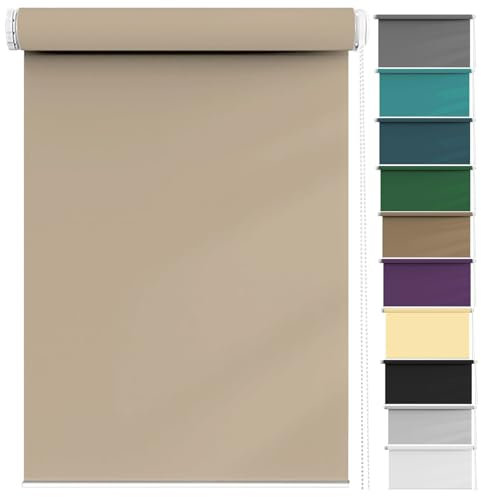 Verdunkelungsrollo, 60 x 200 cm, einfache Installation, Sichtschutz ohne Bohren, ideal für Schlafzimmer, Kinderzimmer, Zuhause, Büro, Taupe