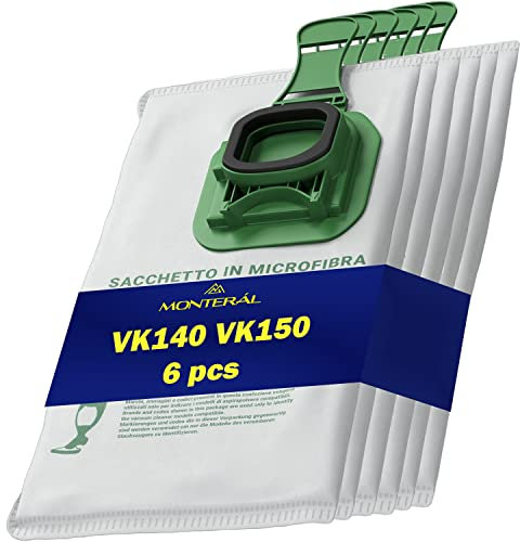 6 Pièces Sacs Aspirateur en Microfibres pour Vorwerk Kobold VK140 VK150 - MONTERAL