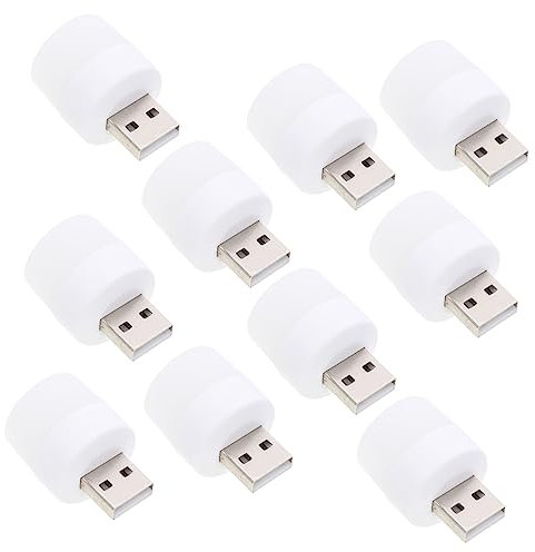 OSALADI 10 Piezas Luz De Noche Usb Monitor De Luz Bombillas Led Luces Led Luces De Ambiente Usb Cargador Portatil Adaptador De De Usb Luz Led Wifi El Plastico