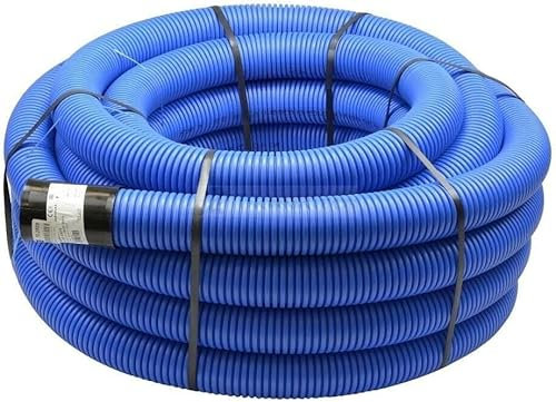 Unterirdisches Wellrohr M50 mm | Leerrohr Elektrorohr Erdwellrohr Blau | 5m 10m 25m 50m (5 Meter)