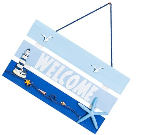 Warmhm Welcome Tür hängen Zeichen im Freien Tür stoppt Strandzubehör Nautisches Türschild khimar Hijab The Office kaffelikoer wischtelgeschenk Türschild aus Holz Anhänger aus Holz