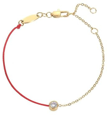 Lllunimon Rosso corda braccialetto rosa oro colore collegamento bracciali ipoallergenico fortuna rosso tessuto braccialetto di Natale San Valentino compleanno gioielli alla moda regalo per lei