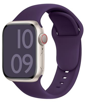 ELETTRONEO C1A Armband für Apple Watch Band Ultra 2 49mm, Series 10 46mm, 9 8 7 45mm 41mm, SE 6 5 4 44mm 40mm, 3 2 1 42mm 38mm Damen Herren Sport Silikon Strap Kaiserliches Lila