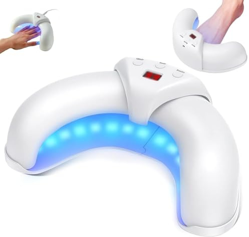 welza mykolaser nagelpilz Nagelpilztherapie Lichttherapiegerät für Nagelpilz mit 18 Lampen-Perlen, einstellbare Sitzungen von 3, 5, 10 Minuten, Behandlung mehrerer Zehen