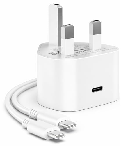30W USB-C Fast Charger Plug with 1M USB-C to USB-C Cable, PD Power Adapter