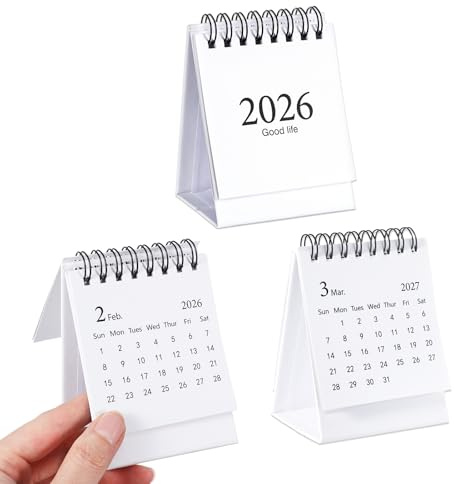 Mini Kalender 2026-2027 Kalender Klein Tischkalender Januar 2026 bis Juni 2027 Mini Desk Calendar Small Kleiner Familienplaner