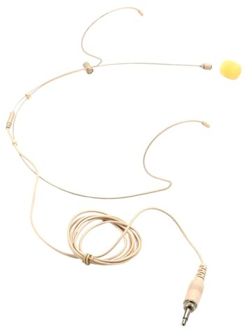 ERINGOGO Beige Over Ear Headset mit Kabelgebundenem Mikrofon Diskretem Omnidirektional mic für Vorträge Meetings und Unterricht Anschluss Geeignet für Präsentationen und Bühnenauftritte