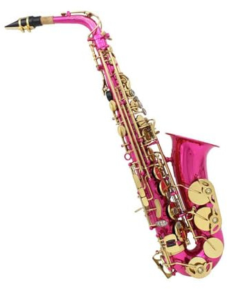 Saxophone für Musikliebhaber Es Altsaxophon mit lackiertem Messingkorpus für Anfänger(Rose Red)