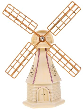 SHINEOFI Windmühlen Dekor aus Robustem Harz Kleine Weiße Tisch Windmühle Umweltfreundliche Heimdekoration für Wohnräume
