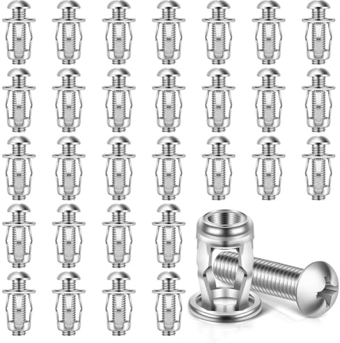 Hipzeepo M8 X 30mm Schwerlast-Zinkbeschichtete Stahl-Hohlraumdübel, Wanddübel-Schrauben für Trockenbau, Fliesen - 30 Stück