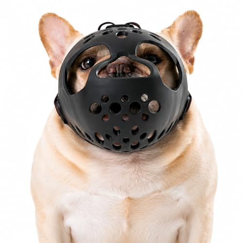 Maulkorb mit kurzer Schnauze-Französische Bulldogge-verstellbar-Anti-Biss, Anti-Bell(M)