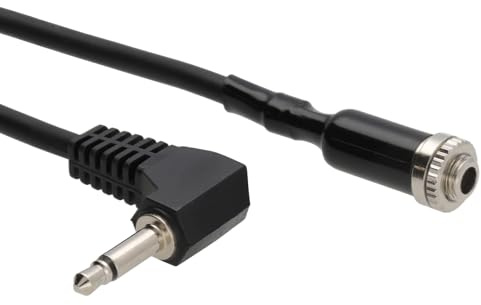 kenable 3.5mm Mono Chassis Panel Mount Socket to Right Angle Jack Cable 2m [2 metres]
