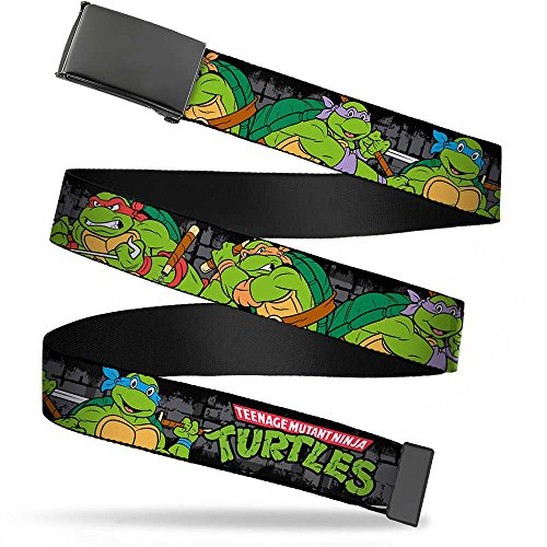 Buckle-Down Herren Webgürtel Ninja Turtles 3,2 cm Gürtel, Mehrfarbig, 3.13 cm/105 cm Weit