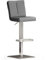 Robas Lund Barhocker Grau mit Lehne Barstuhl drehbar 180 Grad, Hocker höhenverstellbar, PU BRU.NI, 50 x 42 x 114 cm