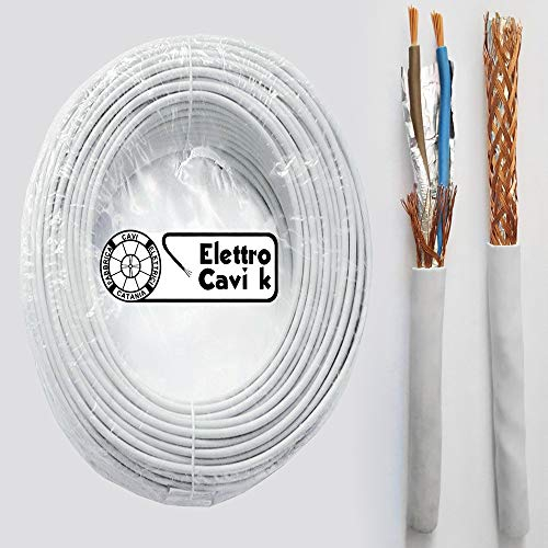CAVO SCHERMATO FR2OHH2R 2x0,50 mm² GOMMATO ANTIFIAMMA BIPOLARE FLESSIBILE 2 POLI 50 METRI - MARCA ELETTRO CAVI K