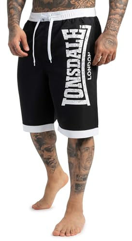 Lonsdale Herren Beachshorts Normale Passform CLENNELL S, Black/White