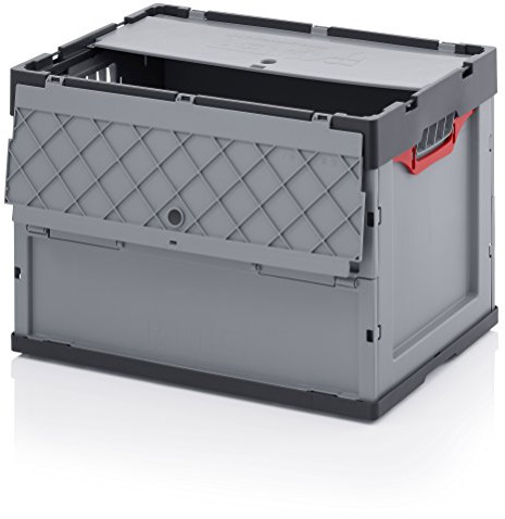 Auer Packaging Faltbox Klappbox aus Kunststoff 60x40x42 cm mit Deckel Transportbox Lagerbox faltbar klappbar