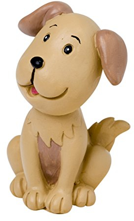 mopec Kuchen Figur Brautpaar mit Haustier Hund, Polyresin, braun, 4 x 4 x 7 cm, 1 Stück