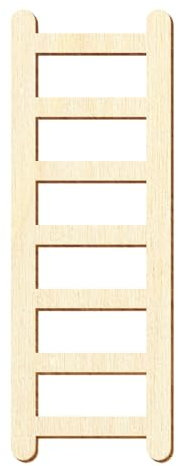 Holz Leiter Dekoleiter - 3-50cm Höhe - Basteln Deko Tischdeko, Größe:14cm, Pack mit:10 Stück
