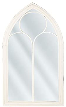 Beliani Romantischer Wandspiegel in Weiß Fensteroptik 62 x 113 cm Trelly