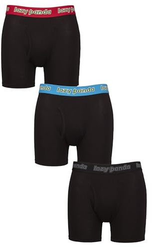 SockShop Lazy Panda Men’s Bamboo Boxer Shorts, Soft and Breathable Boxers, Label-Free Underwear for Everyday Comfort, Environmentally Friendly, Multipack of 3
