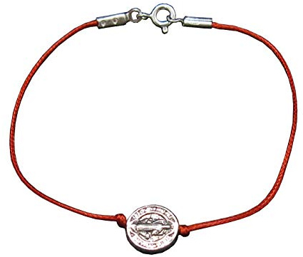 Sterling Silber Armband Heiliger Benedikt Mit Rote Schnur 925 Empress B000256R