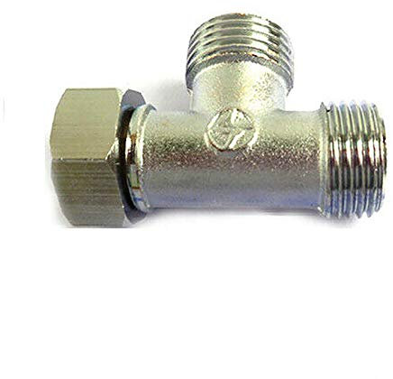 Fienow Connecteur de tuyau 3 voies 1/2 T en Cuivre, Argenté/Doré, 1 pièce, Diamètre 1,27 cm, Raccord de tuyau, T-connector, Pour systèmes de tuyauterie d'air, gaz, eau, argent