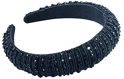 Asudaro Kristall Strass Gepolsterte Stirnbänder Frauen Bejeweled Wide Stirnbänder Haarschmuck Haarreif Kopf Warp Bling Haarbänder für Hochzeit Braut Jubiläumsfeier Blau