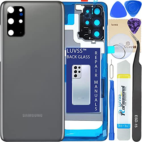 LUVSS Akkudeckel für Samsung Galaxy S20+ Plus Rückseite Glas Deckel Original Backcover Ersatz Reparatur Set SM-G986B G985B -Gray