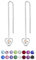 DTPsilver® Pendientes con Cadena y colgante de Forma de corazón con 3 mm Cristal Swarovski® Elements - Plata de Ley 925 - Longitud 68 mm - Color: Aurora Boreale