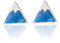 BlackAmazement 2er Set Ohrstecker Ohrringe Berg Alpin Bergsteiger Cartoon weiß blau Damen Herren