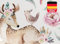 Wandtattoo Waldtiere I Vogel Reh Blumen Kinderbilder Junge Kinderzimmer Mädchen Aufkleber Osomhome os8818 (185x110cm)