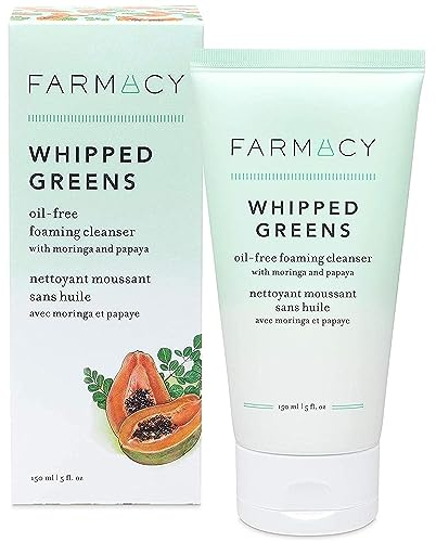 Farmacy Whipped Grüns Gesicht Waschen - Ölfreier schäumender Gesichtsreiniger für Mischhaut und fettige Haut (5,0 Fl Oz)