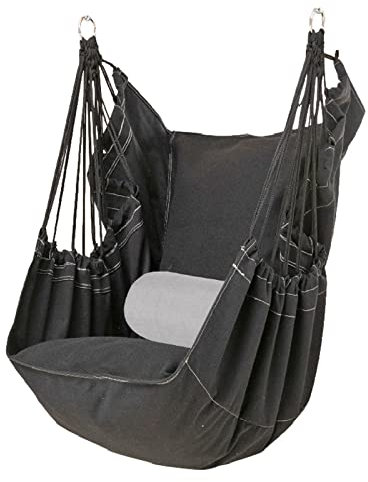 SRHWBF One-Piece Extended Hanging Chair Hanging Swing Indoor and Outdoor Use Large Swinging Chair for Patio Bedroom or Tree + 3 Cushions +2 Rope + Carrying Bag (C)