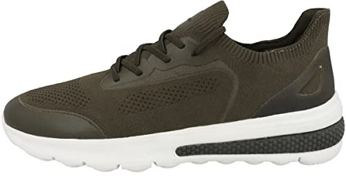 Geox U Spherica Actif U35baa, Zapatillas Hombre, Verde Military, 44 EU Ancho