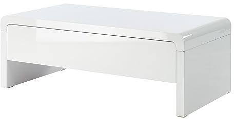 BAÏTA Table Basse Darwin laqué Blanc Brillant