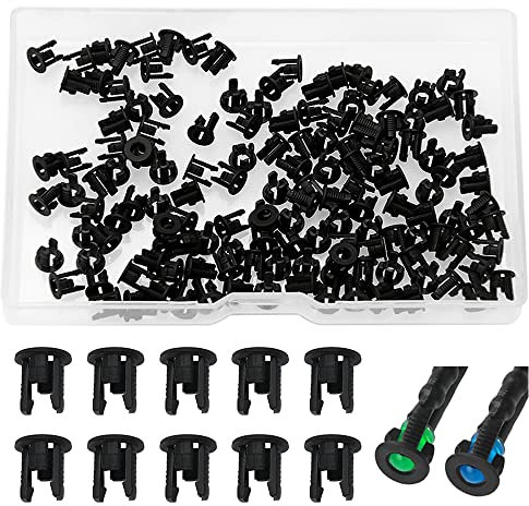Lyeteung 150 Stücke 3mm Plastik LED Dioden Halter, LED Lampenfassung, Klipp Lünette Befestigung Diode Halterung, LED Fassung, LED Einbauclip, Schwarz