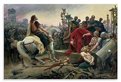Vercingetorix Throws Down His Arms at The Feet of Julius Caesar Leinwand-Kunst-Poster und Wand-Kunstdruck, modernes Familien-Schlafzimmer, Deko-Poster, 20 x 30 cm