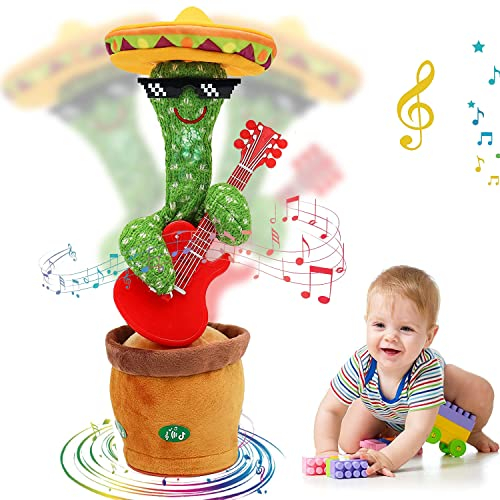Shengruili Sprechender Kaktus Plüschtier - Tanzender und Aufnehmender Kuscheltier, Lernen zu Sprechen Plüsch Puppe, Spielzeug