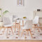 GrandCA HOME Esstisch und 4 Esszimmerstühle, Modernes Esszimmer-Set, Runder Desktop-Tisch mit Spleißstruktur und Küchenstühle in Weiß