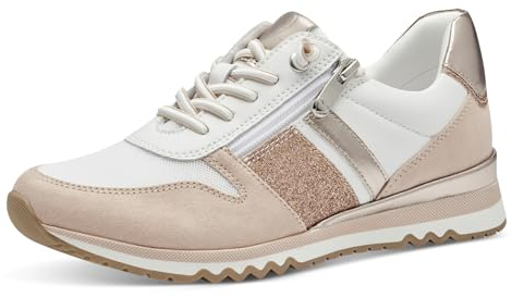 MARCO TOZZI Damen Sneaker flach mit Schnürsenkeln Freizeit, Mehrfarbig (White Powder), 41 EU