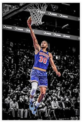 FrySky Basketballspieler Stephen Curry Sportposter 10 Leinwand Poster Wandkunst Dekor Druck Bild Gemälde für Wohnzimmer Schlafzimmer Dekoration ungerahmt 30 x 45 cm