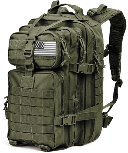 Tru Salute Militärischer taktischer Rucksack, 45 l, groß, Armee, 3 Tage Assault Pack, Molle Bugout Bag Rucksack, Army Green, Large, Militär-Rucksäcke
