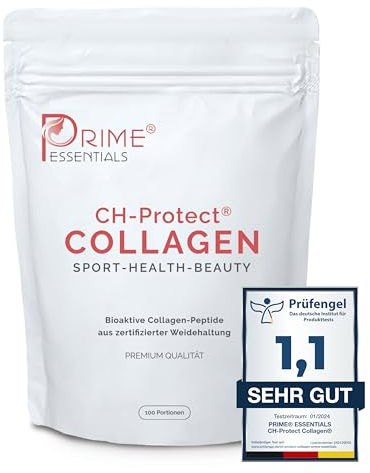 PRIME Collagen Pulver [1 kg] 100% zertifizierte Weidehaltung, Bioaktives Premium Kollagen Hydrolysat, Markenqualität aus Deutschland, mit 8 essentiellen Aminosäuren, Geschmacksneutral