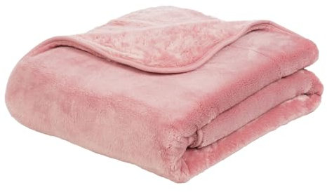 liebling Kuscheldecke Cashmere Feeling 220 x 240 cm, Altrosa, Premium Sofa Decke, Dicke warme Wohndecke, 500 gr. / m²