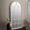 LEBENSwohnART Shabby Chic Rundbogen-Fenster-Spiegel 160cm Weiss Landhaus Vintage Wandspiegel