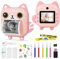 AURTEC Appareil photo instantané pour enfants, mini caméra à impression thermique, pas d'encre nécessaire, double caméra 48 MP, vidéo HD 1080p, carte TF 32 Go, 3 papiers imprimés, écran couleur de 6,1